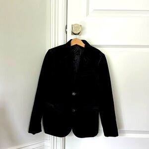 J Crew Ludlow black velvet blazer.